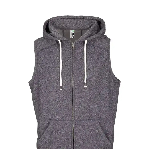 Picture of RAMO, Mens Heather Sleeveless Zip Hoodie